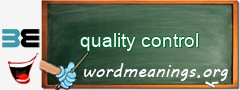WordMeaning blackboard for quality control